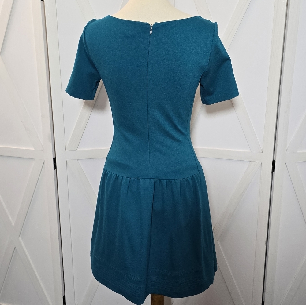 WHBM Teal Pintuck Fit-and-Flare Mini Dress - Picture 7 of 10